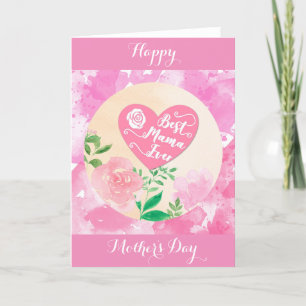 Best Mama Ever Cute Pink Mother's Day Holiday Card