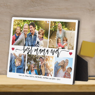Best mama ever kids 5 photo collage keepsake plaque
