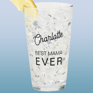 Best Mama Ever Personalised Name Glass