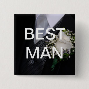 Best Man 15 Cm Square Badge
