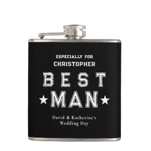 Best Man Appreciation Gift Black Hip Flask