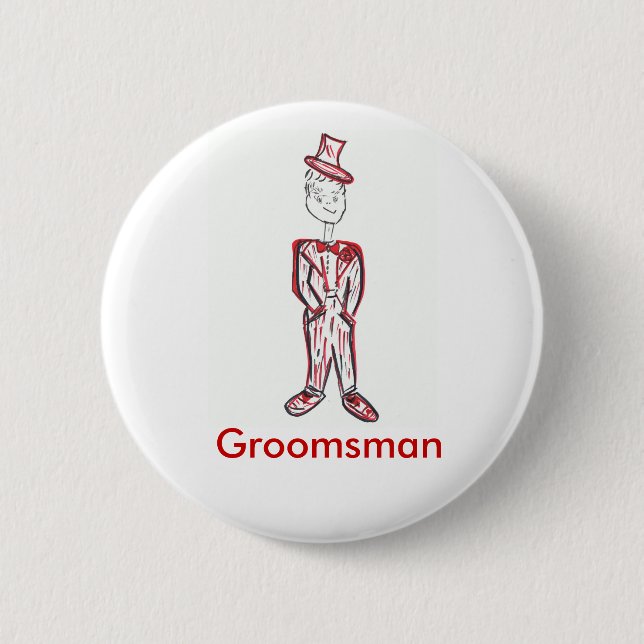 Best Man Bachelor Party 6 Cm Round Badge (Front)
