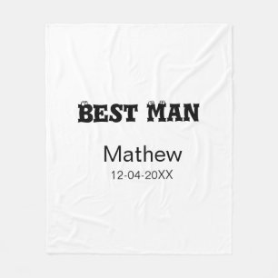 Best man bachelor party add name date simple sdon' fleece blanket