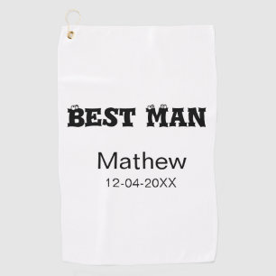 Best man bachelor party add name date simple sdon' golf towel