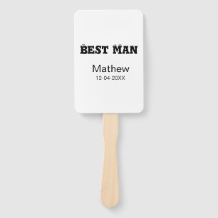 Best man bachelor party add name date simple sdon' hand fan