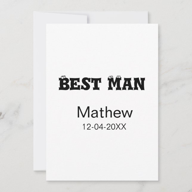 Best man bachelor party add name date simple sdon' invitation (Front)