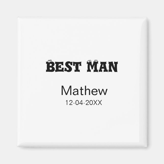 Best man bachelor party add name date simple sdon' magnet (Front)
