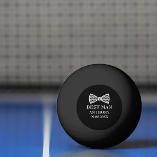 Best man Bachelor Party Black Modern Wedding  Ping Pong Ball