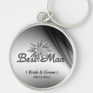 Best Man Black and White Custom Keychains