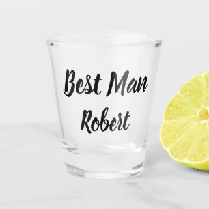Best Man Black and White Custom Name Gifts Wedding Shot Glass