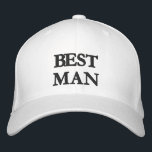 Best Man black and white elegant chic wedding Embroidered Hat<br><div class="desc">Best Man black and white chic elegant wedding Embroidered Baseball Cap.
Available in many colours and style options</div>