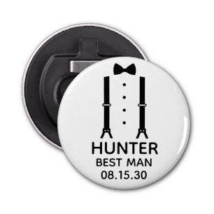 Best Man Black Bow Tie Bottle Opener