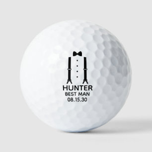 Best Man Black Bow Tie Golf Balls
