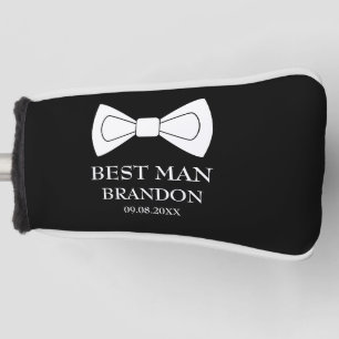 Best Man Black Elegant Modern Groomsman Wedding  Golf Head Cover