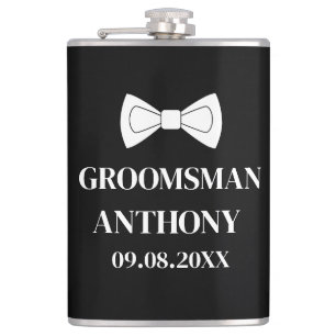 Best Man Black Elegant Simple Gifts Wedding Hip Flask