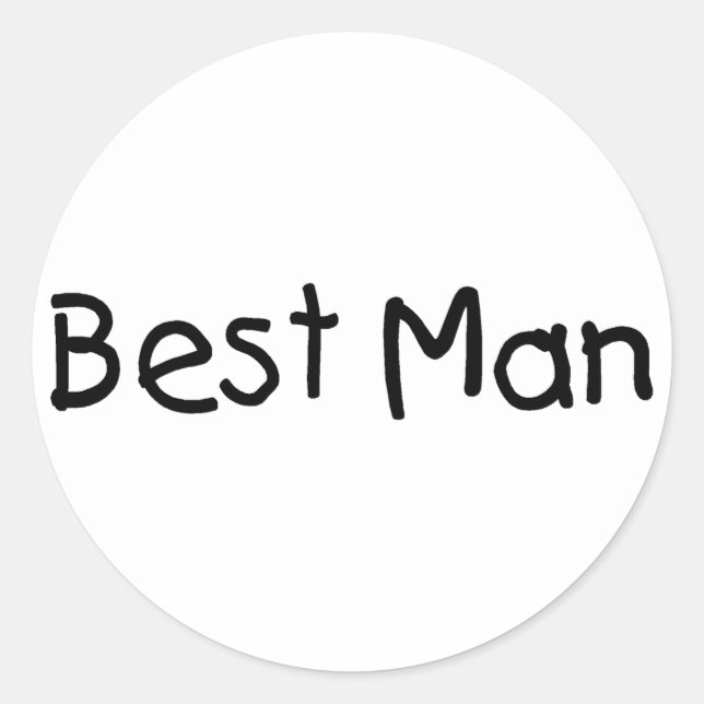 Best Man (Blk) Classic Round Sticker (Front)