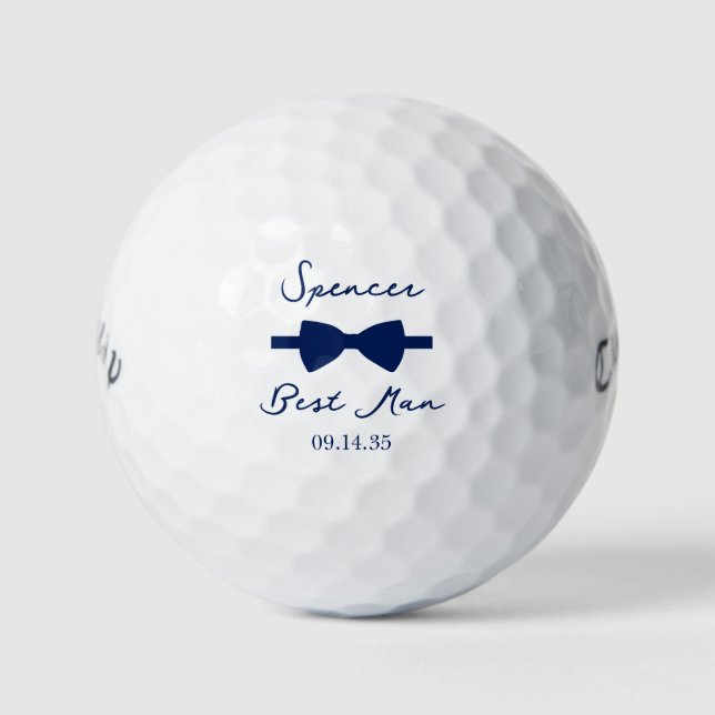 Best Man Blue Bow Tie Golf Balls (Front)