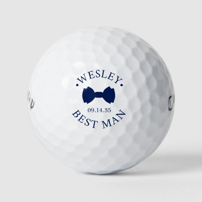 Best Man Blue Bow Tie Golf Balls (Front)