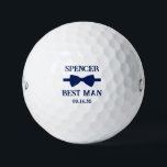 Best Man Blue Bow Tie Golf Balls<br><div class="desc">These golf balls are a great favour for the best man in your wedding. They feature a blue bow tie with the best man's name above it in a modern CAP font and the words Best Man along with the wedding date below. They'd be great for a bachelor party or...</div>