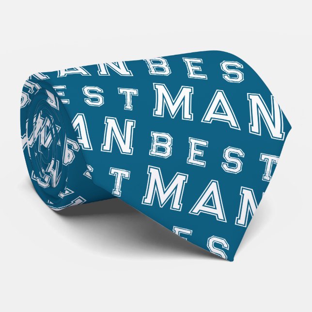 Best Man Blue Tie (Rolled)
