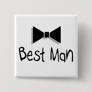 Best Man (Bow Tie 1) 15 Cm Square Badge