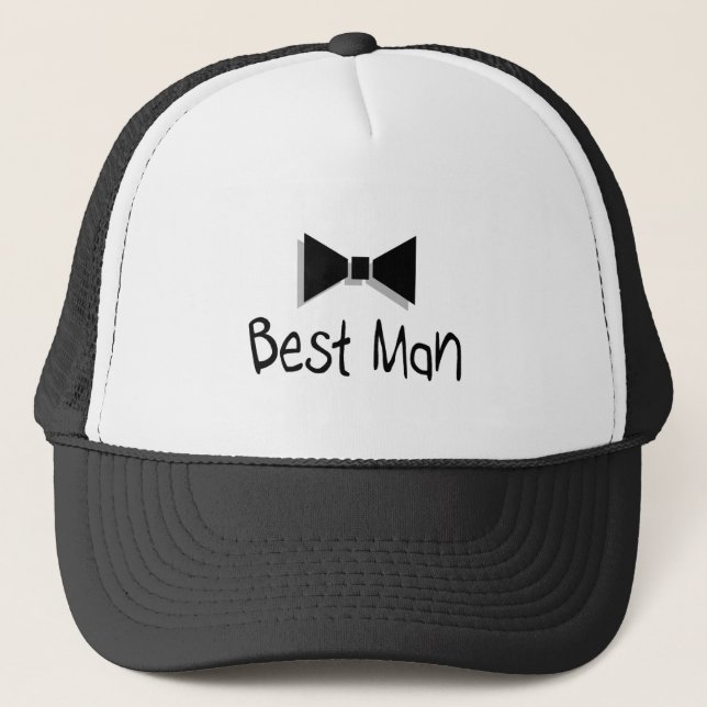 Best Man Bow Tie Trucker Hat (Front)
