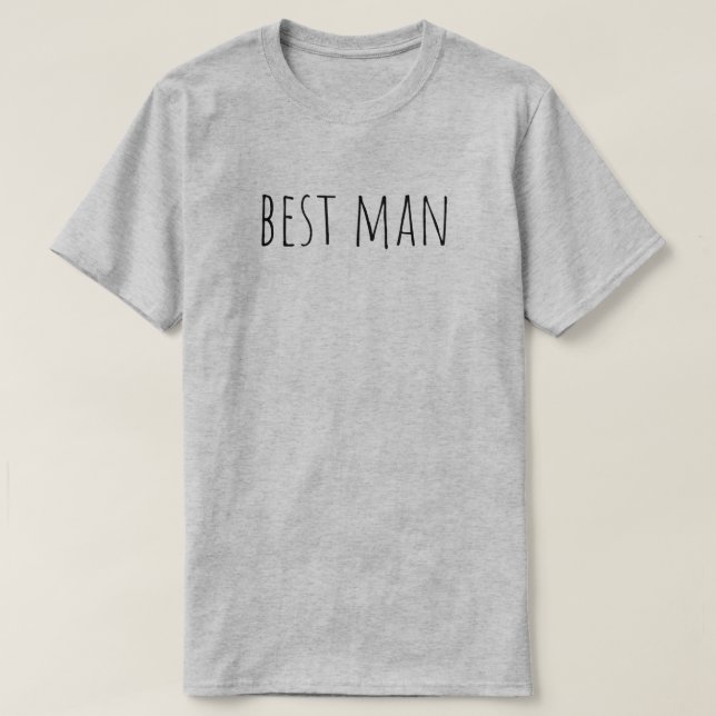 Best Man Bridal Party Wedding T-Shirt (Design Front)