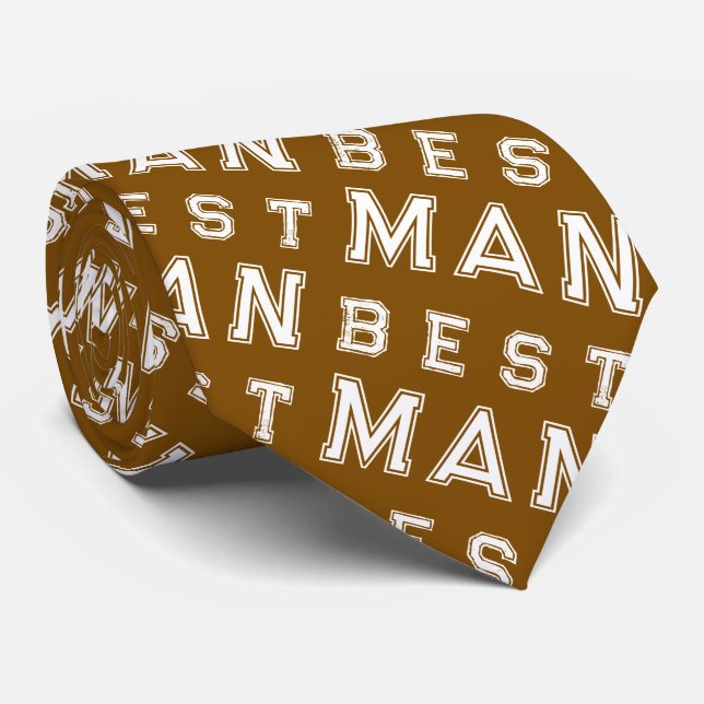 Best Man Brown Tie (Rolled)