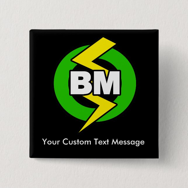 Best Man Button, Custom Text 15 Cm Square Badge (Front)