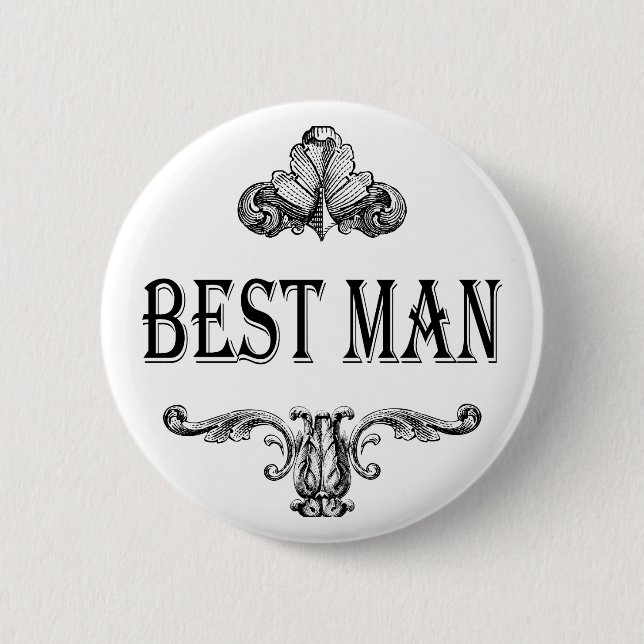 best man button customisable with own colour (Front)
