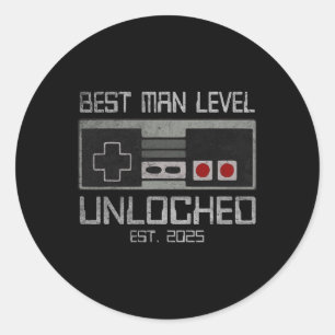 Best Man Chelor Party 2025 Gamer Husnd Wedding For Classic Round Sticker