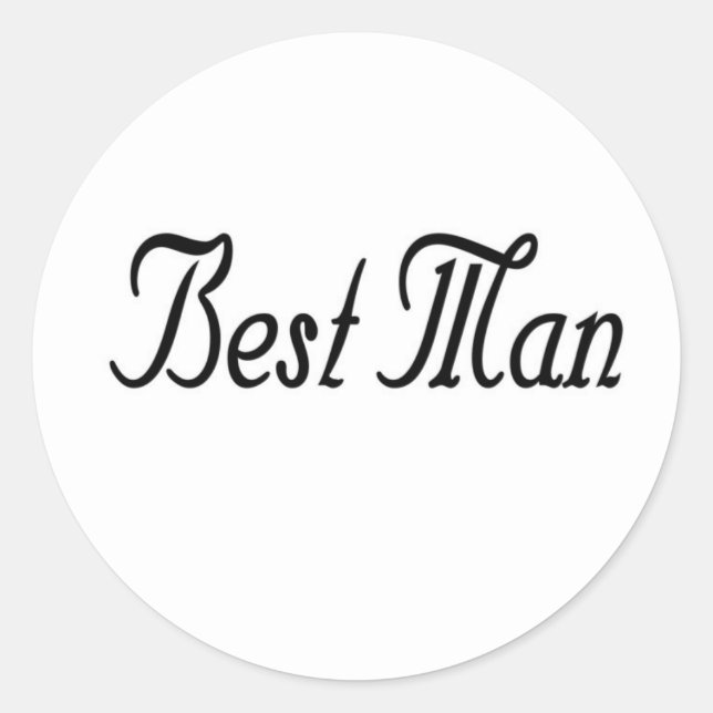 Best Man Classic Round Sticker (Front)