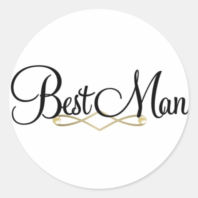 Best Man Classic Round Sticker (Front)