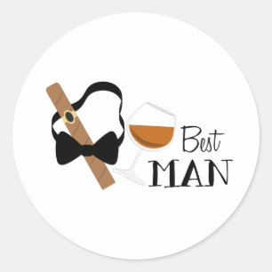 Best Man Classic Round Sticker