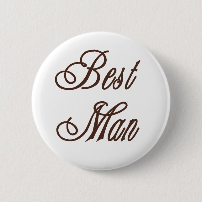 Best Man Classy Browns 6 Cm Round Badge (Front)