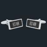 Best Man Cufflinks<br><div class="desc">Best Man cufflinks shown in silver plated and black onyx colour with white text. Customise this item and choose from more colours and styles or buy as is.</div>