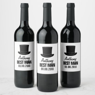 Best Man custom wine labels for wedding favours