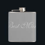 Best Man Flask<br><div class="desc">Flask for the best man shown in silver. Customise this item or buy as is.</div>
