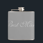 Best Man Flask<br><div class="desc">Flask for the best man shown in silver. Customise this item or buy as is.</div>