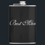 Best Man Flask<br><div class="desc">Flask for the best man is shown in black and white.
Customise this item and add a name or buy as is.</div>