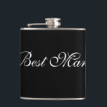 Best Man Flask<br><div class="desc">Flask for the best man shown in black/white. Customise this item or buy as is.</div>
