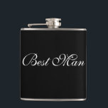 Best Man Flask<br><div class="desc">Flask for the best man is shown in black and white.
Customise this item or buy as is.</div>