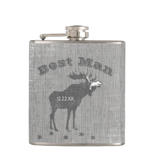 Best Man Flask Vintage Moose