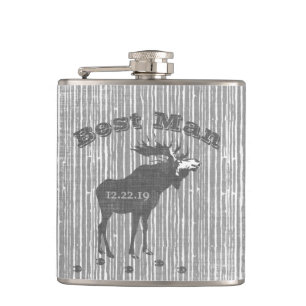 Best Man Flask Vintage Moose