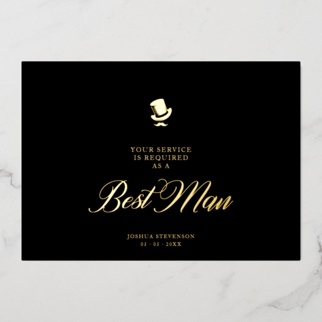 Best Man Funny Wedding Minimalist Proposal Card (Front)