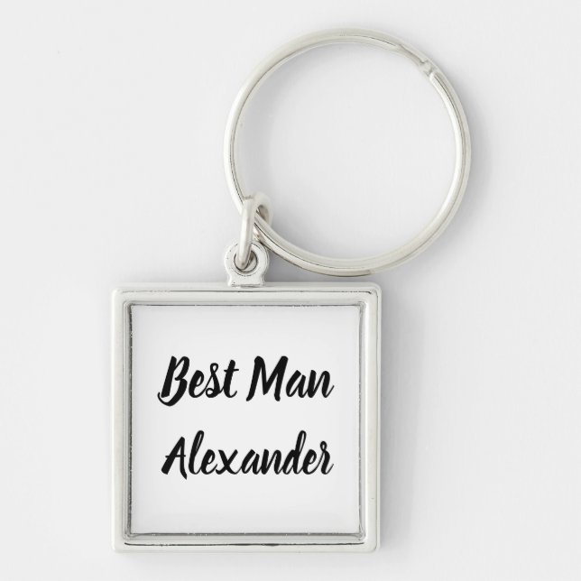 Best Man Gift Custom Name Gifts Wedding  Keychain (Front)