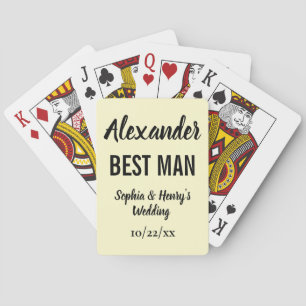 Best Man Gift Modern Typography Script Wedding Playing Cards