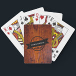 Best Man Gift Rustic Vintage Wood Grain Wedding Pl Playing Cards<br><div class="desc">Get ready for poker night with these handsome wood grain photo playing cards. Black ribbon logo design allows space for you to personalize these cards with name,  company name and event date.</div>