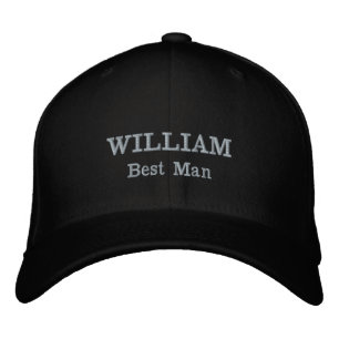 Best Man Gift Simple Classic Timeless Black Grey  Embroidered Hat