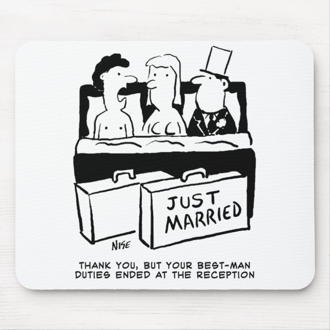 Best Man Gift - Wedding Night with Bride & Groom Mouse Pad (Front)